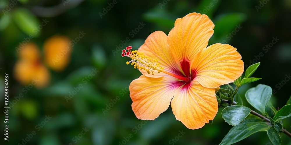 Stunning Orange Hibiscus Flower in Nature Stunning Orange Hibiscus Flower in Nature