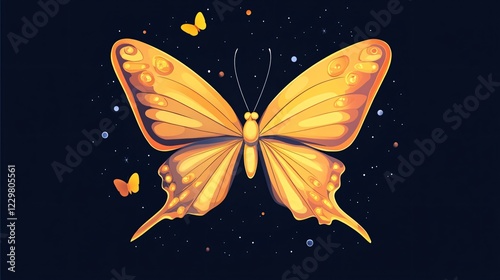 Cancer Awareness Ribbon Butterfly Month Vector Illustration photo