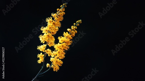 Yellow flowers, dark background, spring bloom, nature photography, website banner
