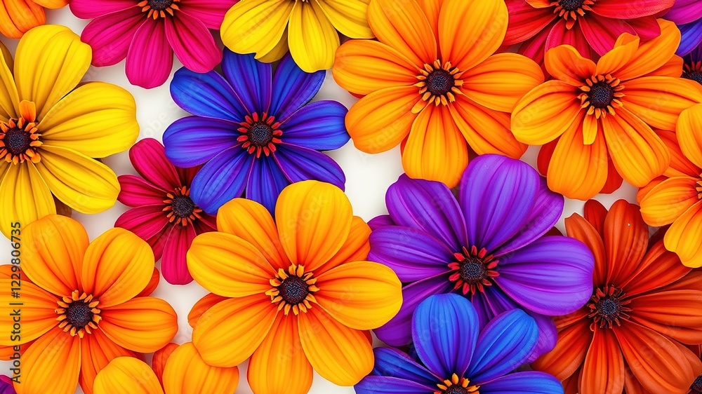 Abstract Floral Glitch Wallpaper - Pixelated Pattern