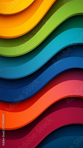 Abstract background with colorful wavy lines, design for banner, poster, or mobile phone wallpaper.