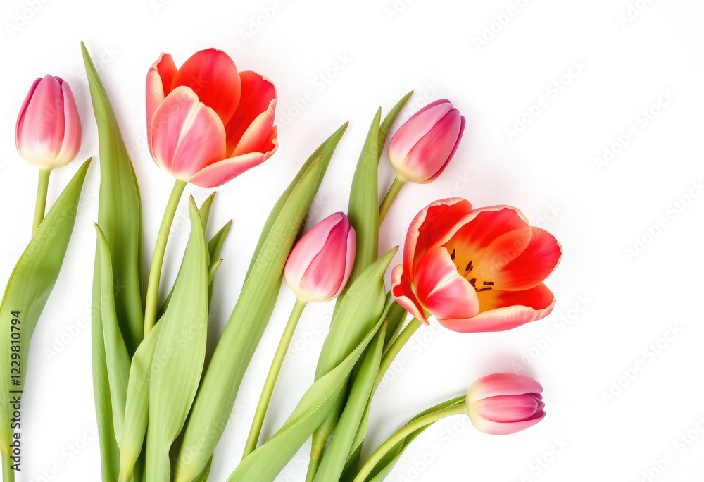 Tulip flowers isolated on white background Tulip flowers isolated on white background