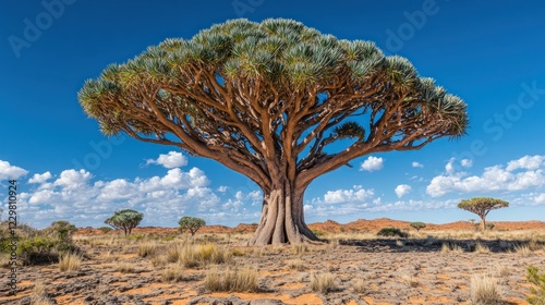 Majestic Dragon Blood Tree in Socotra Island
