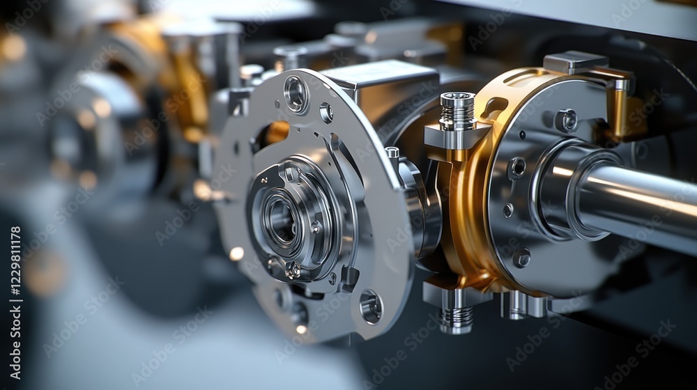 Precise Engineering: A Close-Up View of Intricate Metal Components Precise Engineering: A Close-Up View of Intricate Metal Components