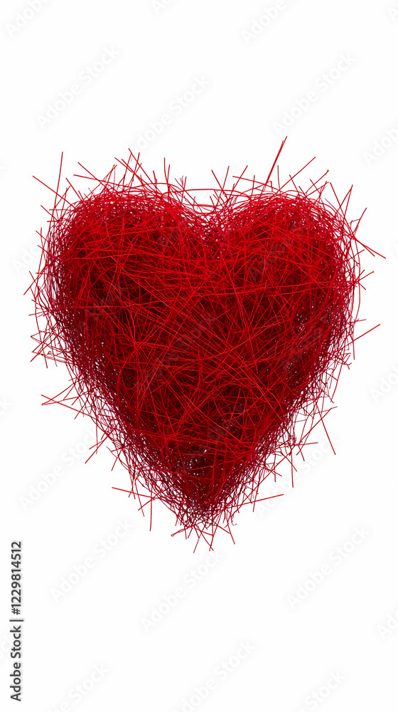 Fototapeta premium Red heart strings abstract love