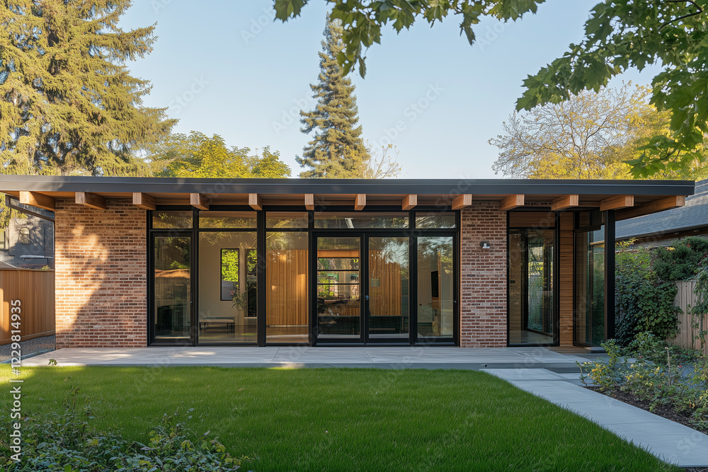 A Classic Ranch-Style ADU with Brick and Wood Exterior