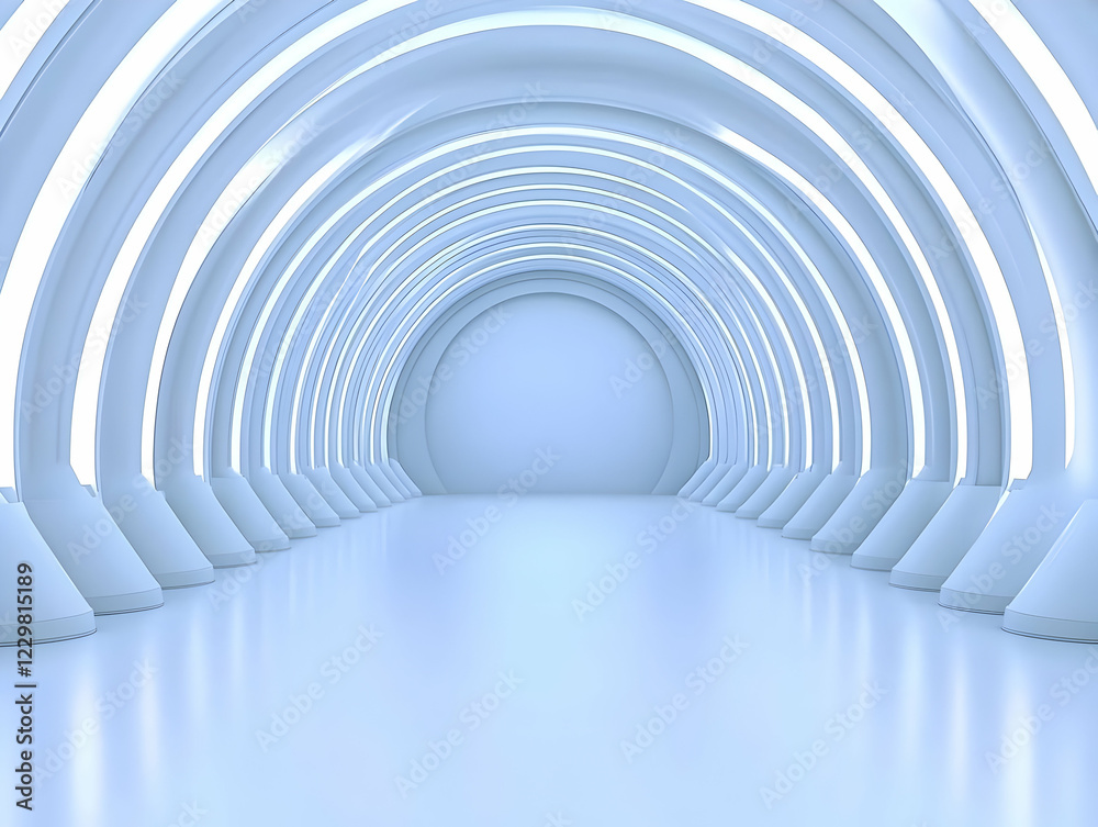 Naklejka premium Futuristic light tunnel, abstract background