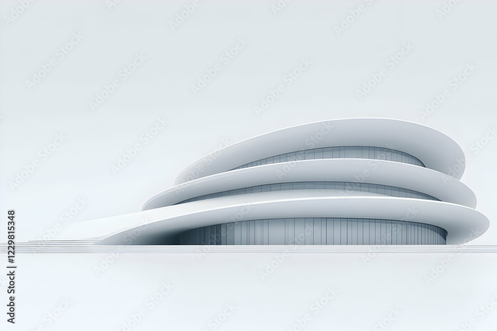 Modern white building, architectural design Modern white building, architectural design