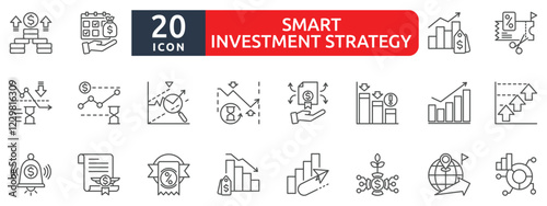 smart investment strategies icon sheet