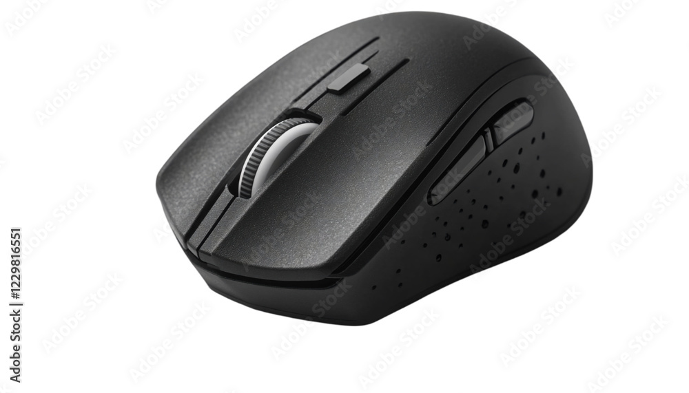Black Wireless Ergonomic Computer Mouse With Textured Surface Black Wireless Ergonomic Computer Mouse With Textured Surface