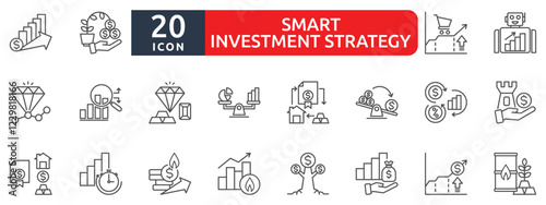 smart investing strategies icon sheet