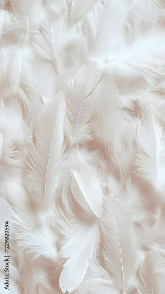 Obraz premium Soft white feathers background texture