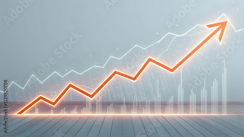 Free Download Orange Arrow Rising on Line Graph with Abstract Background Design - GFXLoad