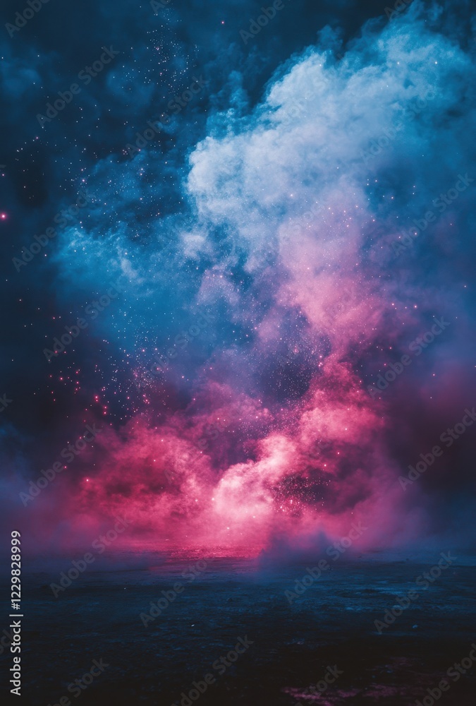 Ethereal Cosmic Fog with Vibrant Colors and Dazzling Stardust in an Enchanting Night Sky Scene Ethereal Cosmic Fog with Vibrant Colors and Dazzling Stardust in an Enchanting Night Sky Scene