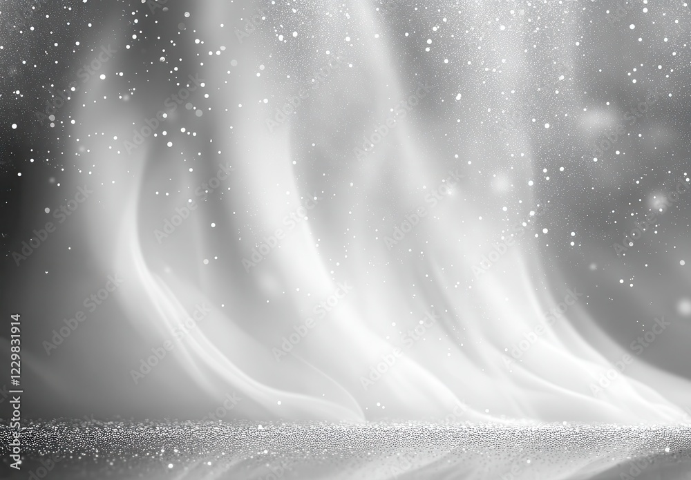 Ethereal Grey Background with Soft Flowing Lines and Sparkling Particles for Abstract Art and Design Projects Ethereal Grey Background with Soft Flowing Lines and Sparkling Particles for Abstract Art and Design Projects