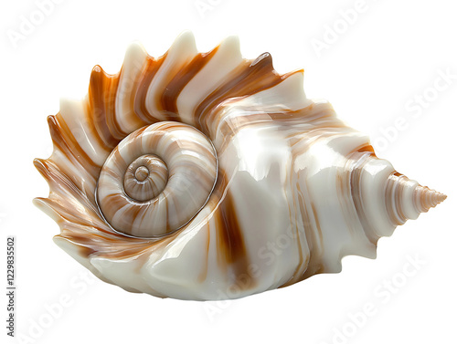 sea shell on a white background.