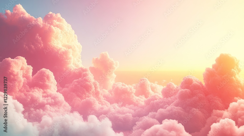 Dreamy pink and orange cloudscape at sunset. Dreamy pink and orange cloudscape at sunset.