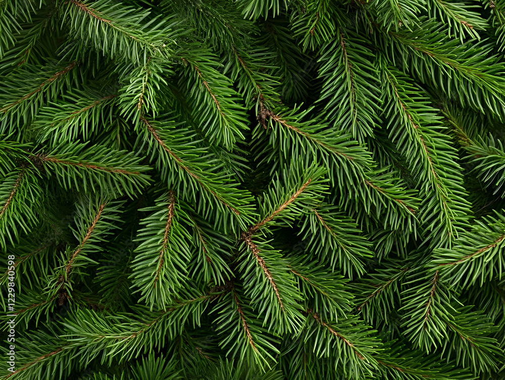 Fototapeta premium Lush green pine branches background