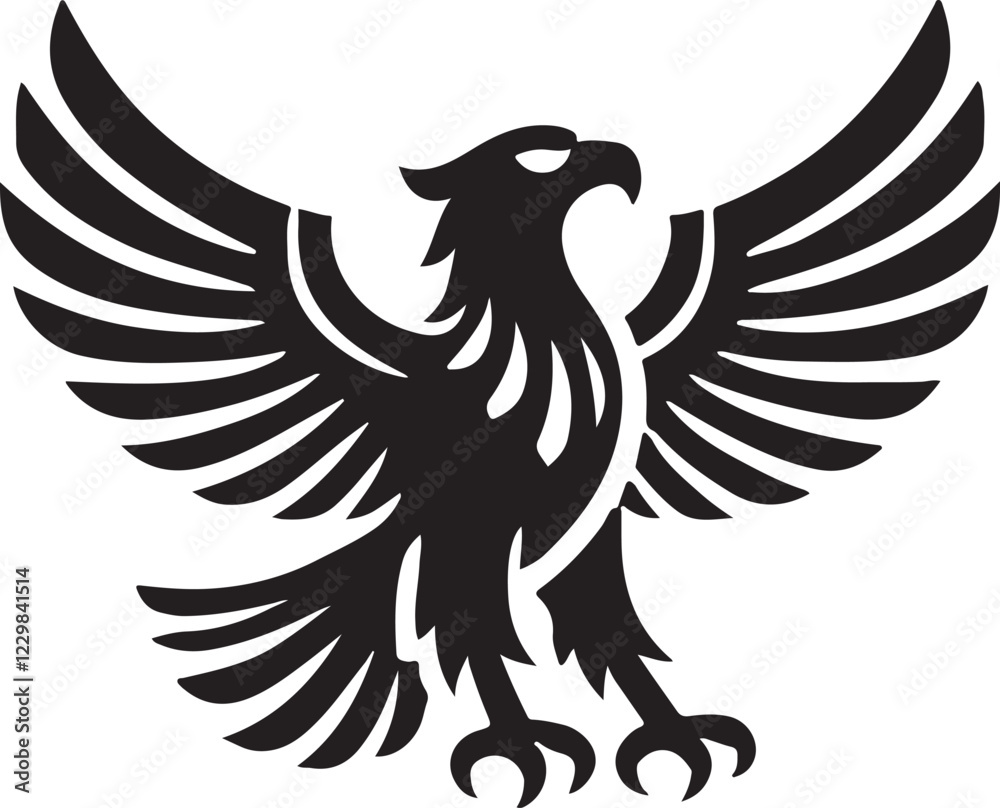 Eagle Icon Silhouette Vector In White Background 