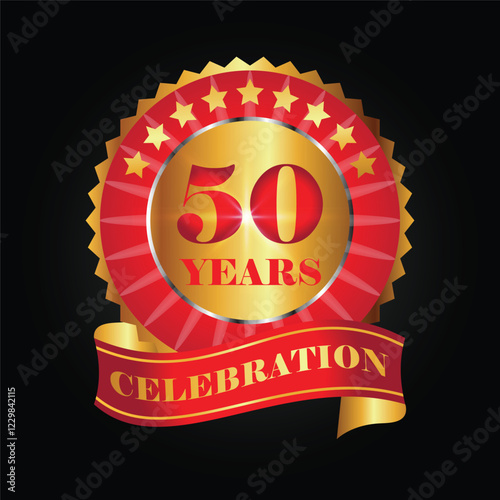 50 years of celebration logo on black background vector illustration