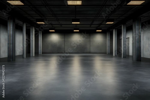 Empty industrial warehouse interior