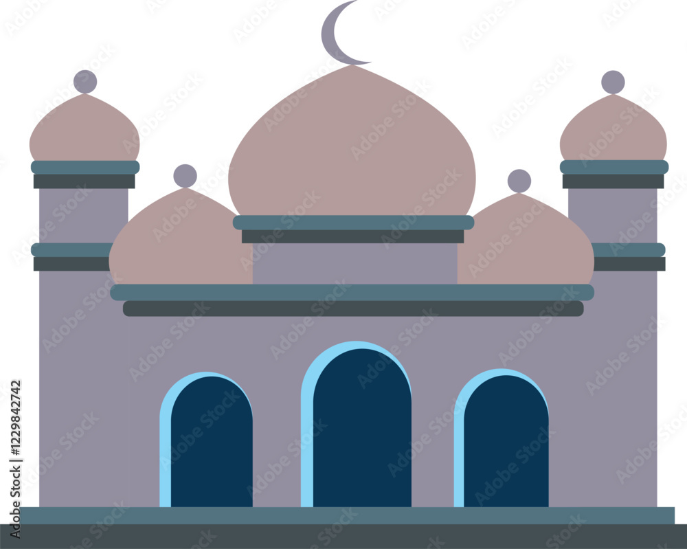 Vector beautiful mosque illustration design with white background Vector beautiful mosque illustration design with white background