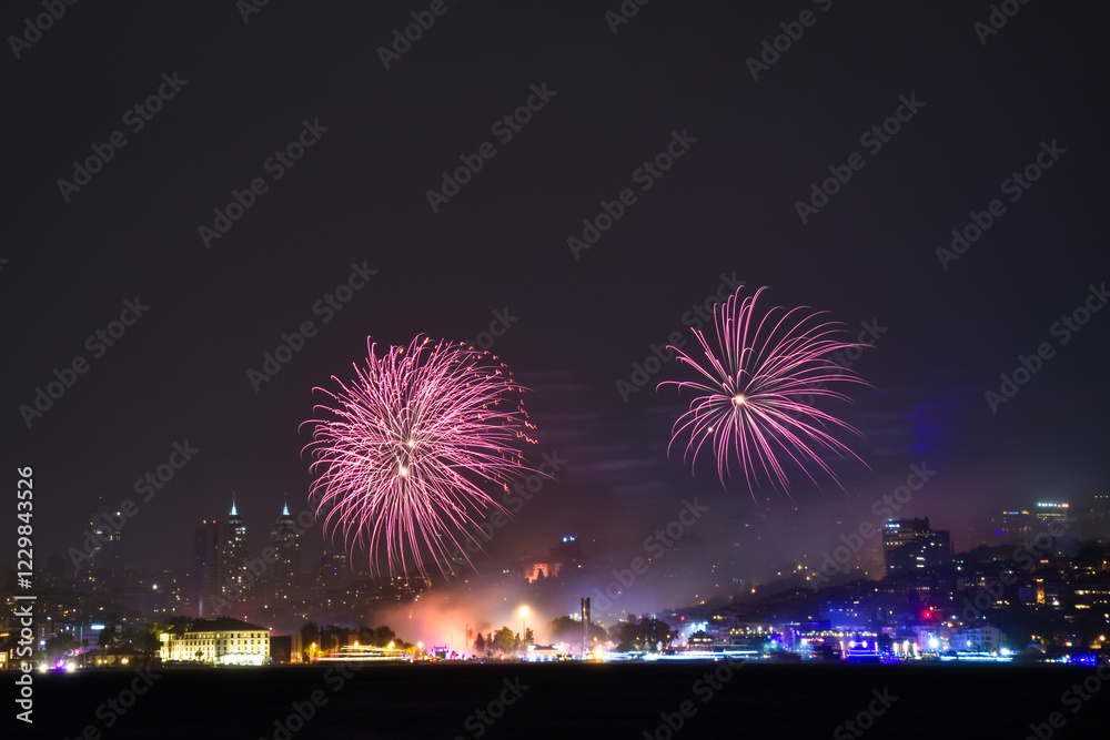 fireworks over the bosphorus, besiktas fireworks over the bosphorus, besiktas