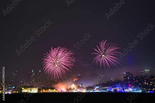 fireworks over the bosphorus, besiktas photo