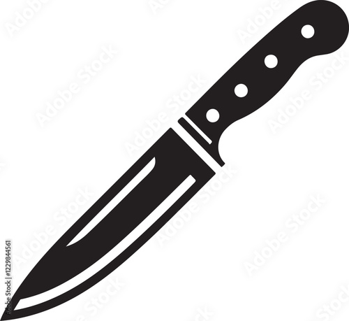 Kitchen Knife Icon Silhouette Vector In White Background 
