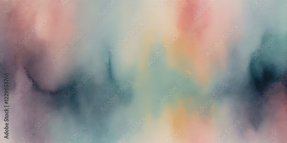 A painting of a colorful swirl with blue, green, and pink colors