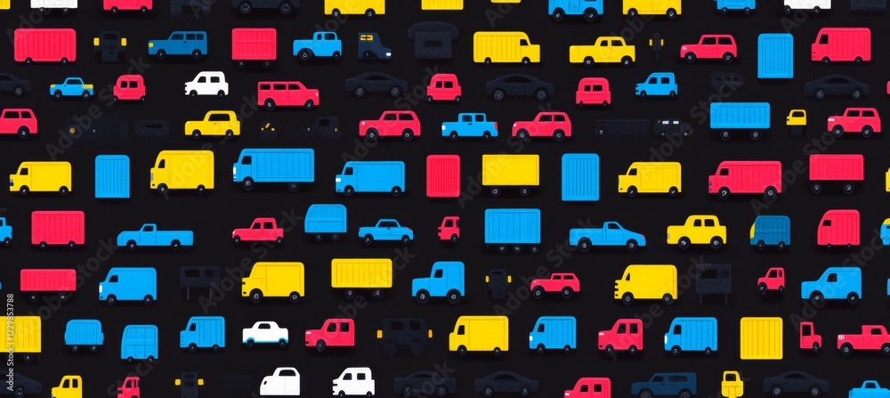 Seamless Transportation and Logistic Vectors Background Illustration in Bright Urban Colors Seamless Transportation and Logistic Vectors Background Illustration in Bright Urban Colors
