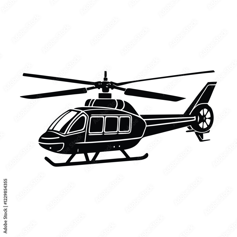 helicopter vector illustration black and white silhouette on white background. helicopter vector illustration black and white silhouette on white background.