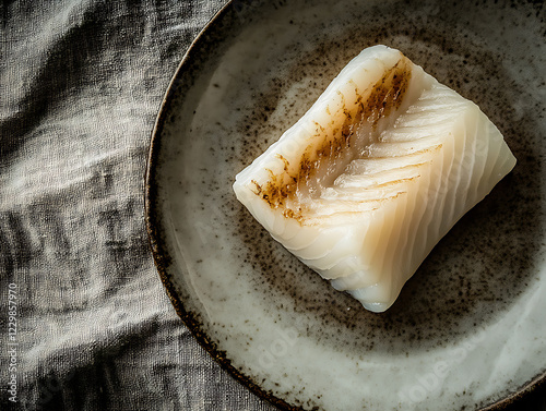 Muktuk on a plate with a unique texture photo