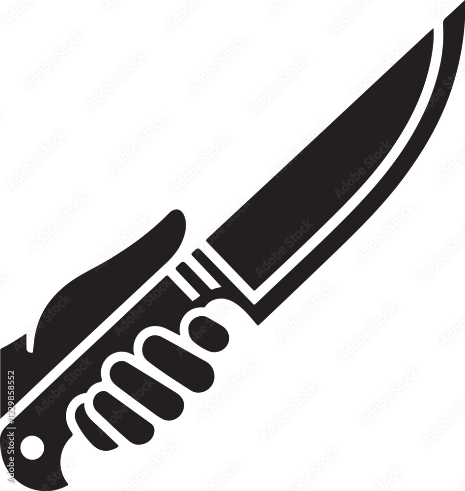 Obraz premium Kitchen Knife Icon Silhouette Vector In White Background 