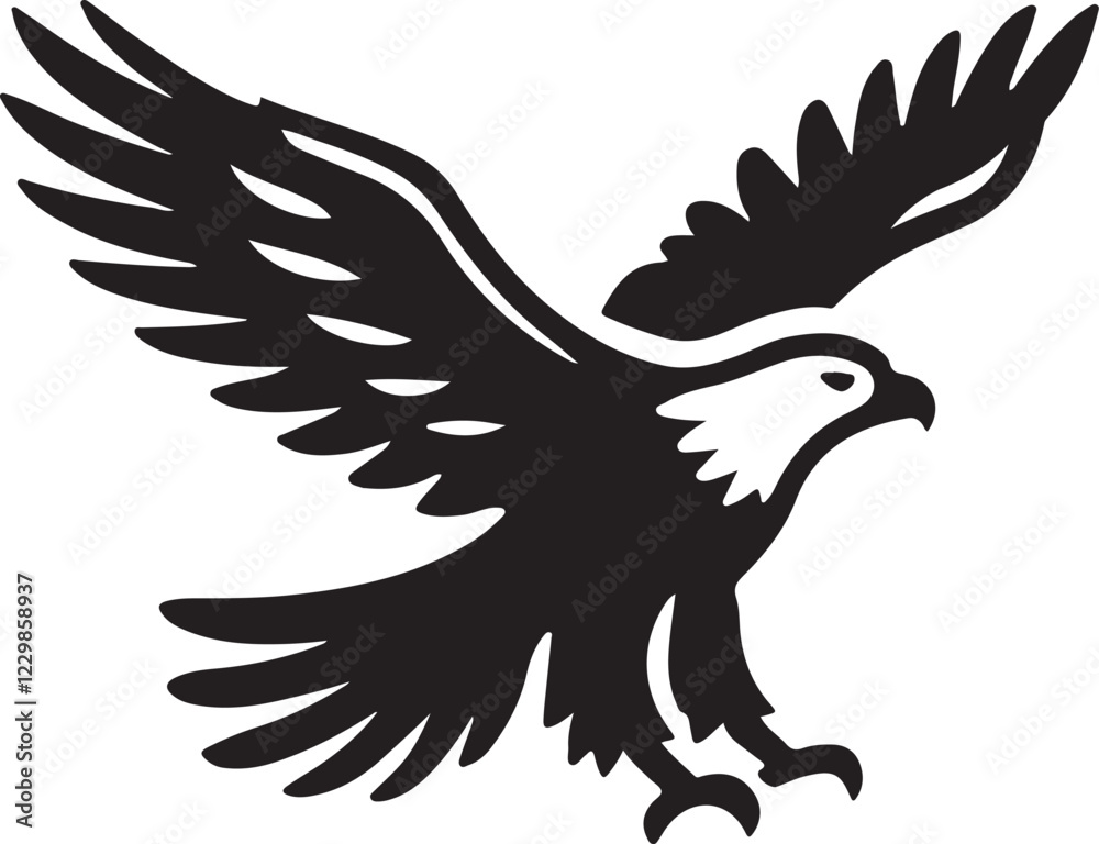 Obraz premium Eagle Icon Silhouette Vector In White Background 