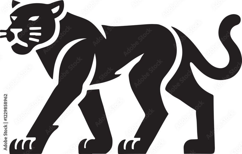 Fototapeta premium Black Panther vector with white background