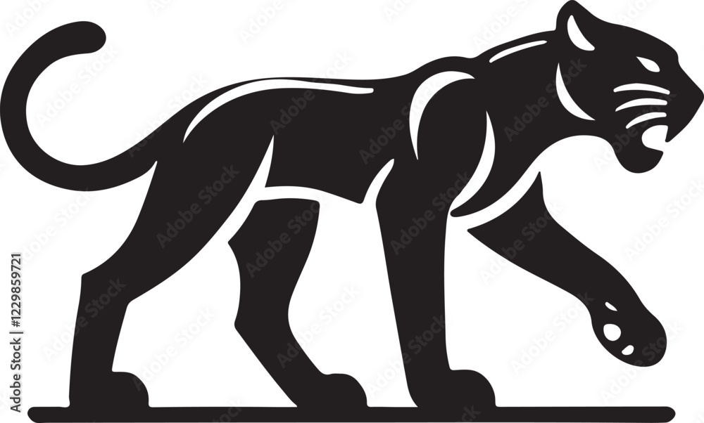Obraz premium Black Panther vector with white background