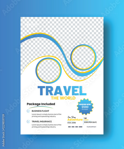 Travel flyer template, tour travel template design, vector flyer, explor flyer, vacation flyer