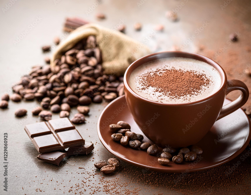 Fototapeta premium cafe con chocolate caliente