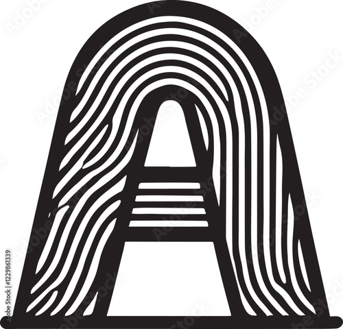 Alphabet 'A' icon silhouette vector with white background
