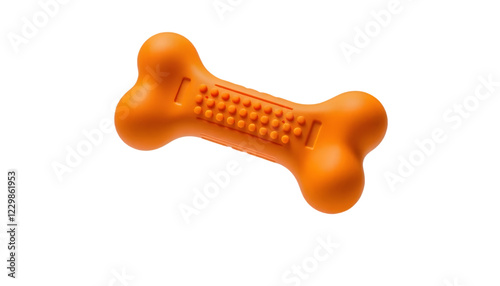 Orange Rubber Dog Bone Toy for Chewing