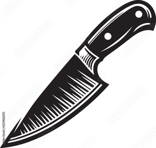 Kitchen Knife Icon Silhouette Vector In White Background 