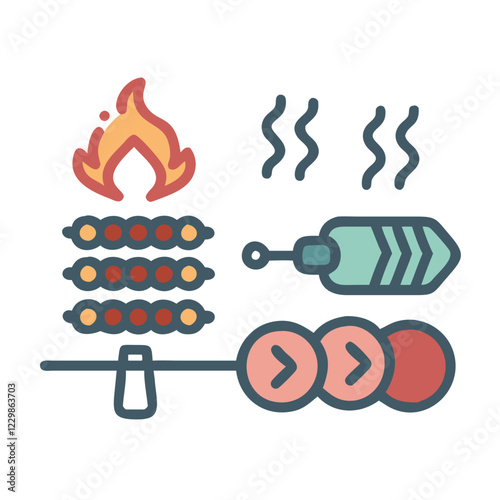 Shashlik Kebab & Barbecue Icon