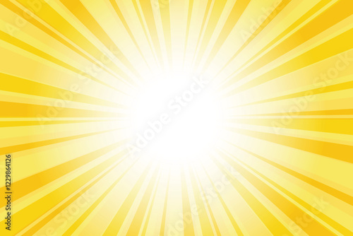 Yellow sun burst abstract background. Abstract saffron background with sun ray. Summer vector illustration.