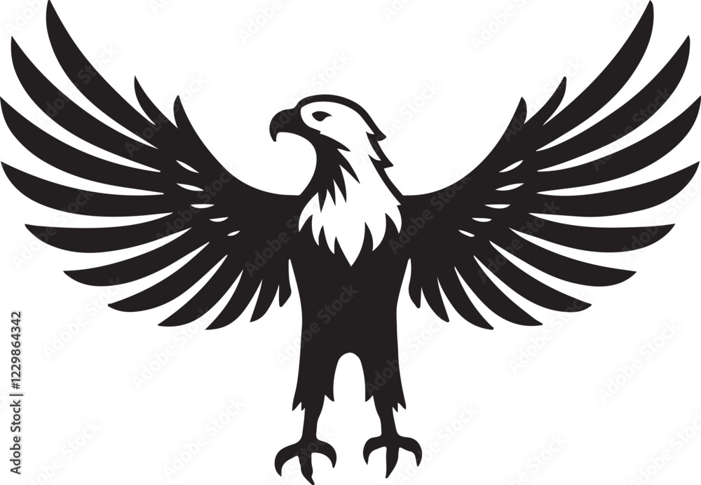 Obraz premium Eagle Icon Silhouette Vector In White Background 