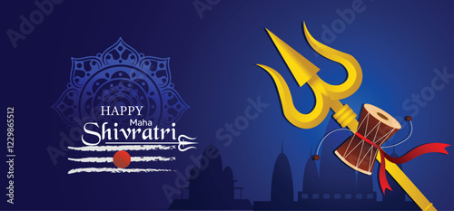 Happy Mahashivratri lord shiva Indian God festival vector poster