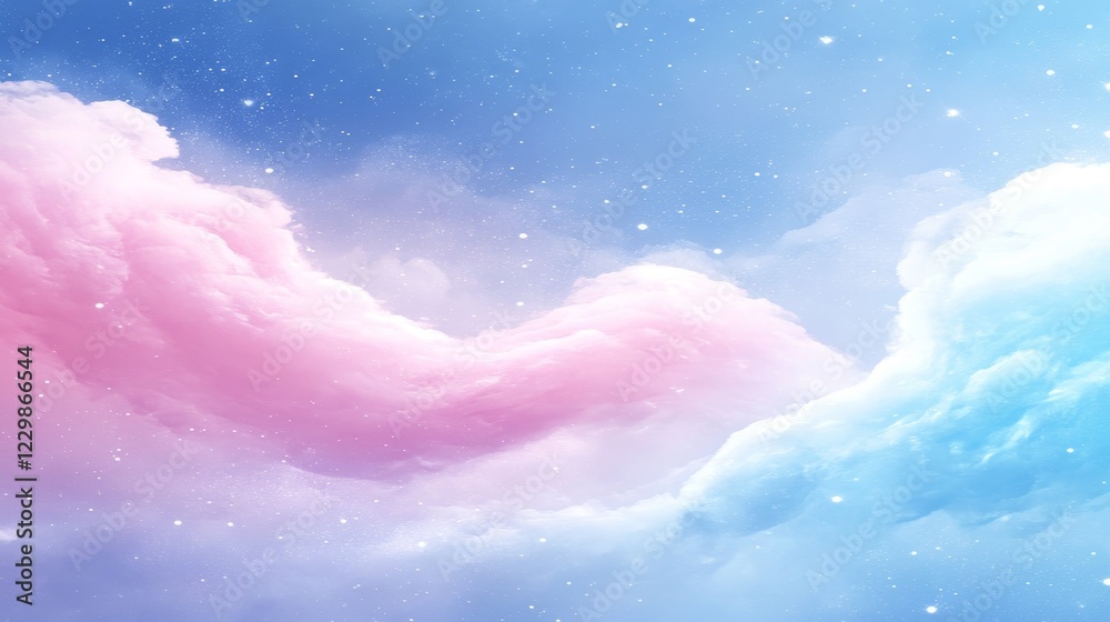 Fototapeta premium Dreamy Pastel Sky Background Enchanting Abstract With Glimmering Overlays And Smooth Transitions