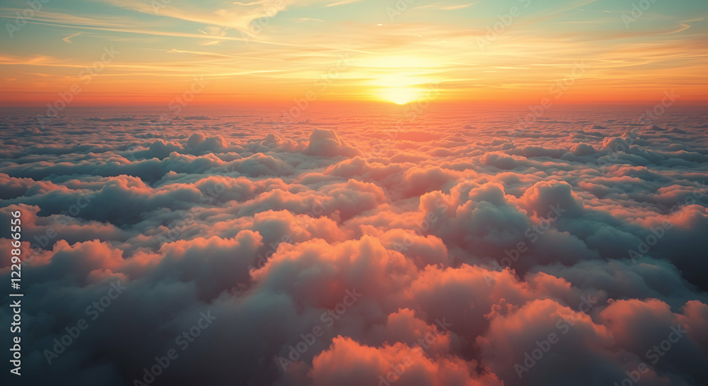 Cloud City Sunset, Aerial View, Digital Art
Cloud City Sunset, Aerial View, Digital Art