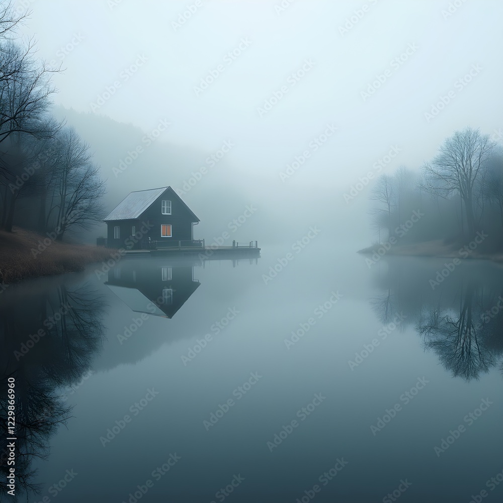 Fototapeta premium 안개 낀 호수 4