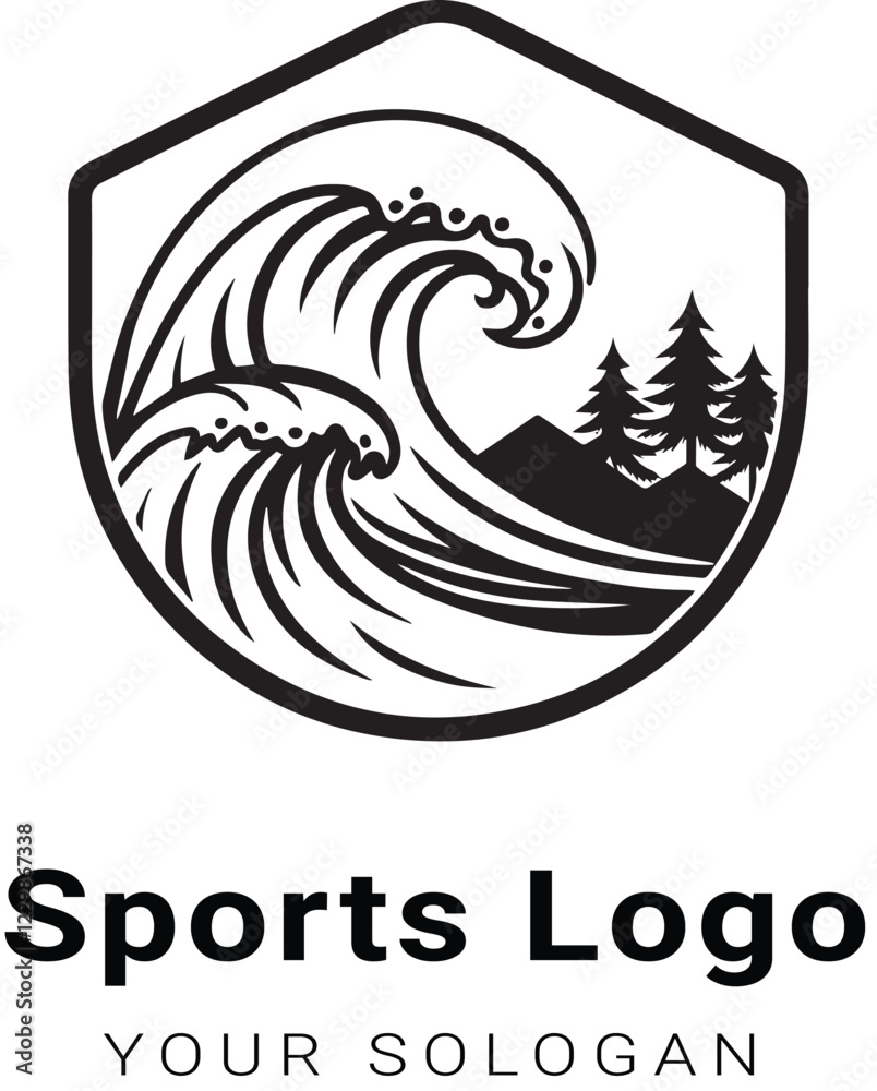 Vector beautiful sports logo design with white background Vector beautiful sports logo design with white background